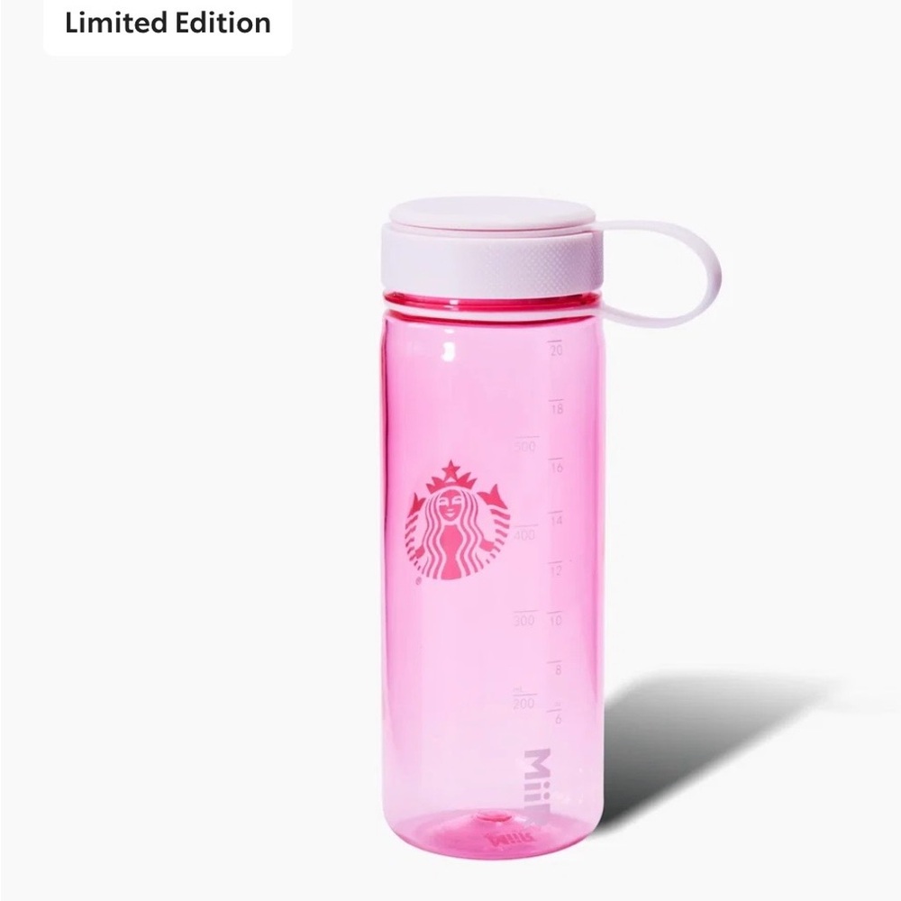 Starbucks Pink Gradient Water Bottle with White Lid